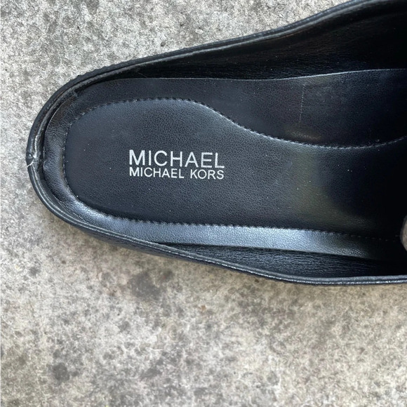 Michael Kors Black Leather Slide Loafer Mules Shoes, Size 7 - Picture 11 of 11